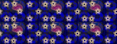 Çiçekli çiçek deseni, suluboya. Düz Çiçek Elementleri Tasarım Raster illüstrasyonu. Mavi ve siyah renkte çiçekler. Renkli Bahar Teması çizim şablonu.