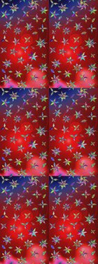 Kırmızı ve pembe renkte çiçekler. Raster illüstrasyonu. Çiçek desenli eskiz, vuruşlar, sıçramalar, yaz çiçekleri..