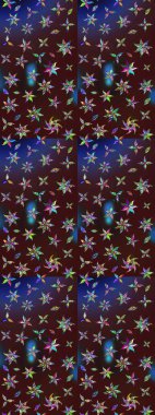 Renkli Bahar Teması eskiz kalıbı. Düz Çiçek Elementleri Tasarımı. Taslak desenli, modaya uygun kumaş deseni. Şirin çiçek elementleri. Raster illüstrasyonu.