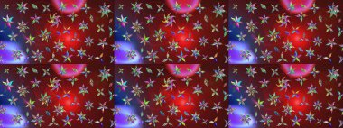 Raster illüstrasyonu. Kırmızı ve kahverengi renklerde. Kırmızı ve kahverengi renkte kırmızı ve kahverengi papatya deseni.