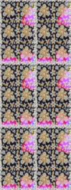 Altın elementli gri ve nötr renkler. Raster altın desen. Raster illüstrasyonu. Doğu tarzı arabesk. Kusursuz altın desenli bukleler..