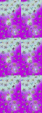 Çiçek. Menekşe ve nötr renklerde. Taslak dekoratif arka plan, çiçek mandala. Raster illüstrasyonu.