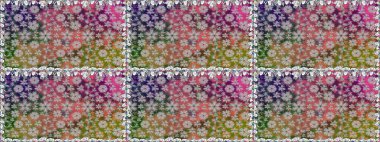 Nazik, sevimli çiçek arkaplanı. Çiçekli karalama şeklinde Raster çiçek deseni. Gri renkli çiçekler.