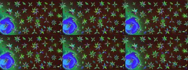 Şirin çiçekler. Raster Moda kumaş deseni. Çizgi çizimi deseni.