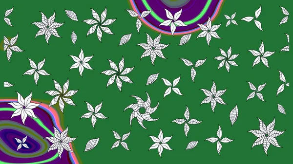 Raster deseni. Yeşil el çizimi desen. Sanat, çiçeklere ilham verir ve arka plan bırakır. Karalama çiçekleri çizim deseni.