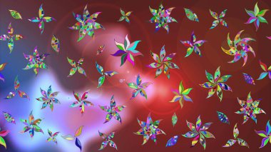 Raster resim. Çiçek desenli çiçek ve yaprakları ile. Sevimli küçük çiçek desenle.