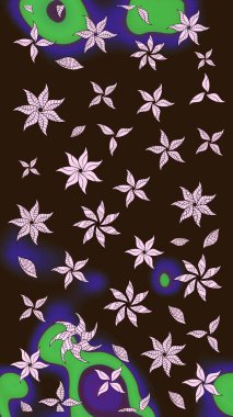 Desen, çizim, çiçek sınırı. Eski moda arka plan. Çiçek çelengi. Raster illüstrasyonu. Kıvırcık, parlak örgü. Güzel, pürüzsüz kumaş, tuval..