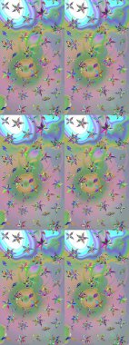 Raster stili kumaş deseni. Çiçekler suluboya çizim deseni.