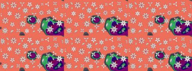 Küçük renkli çiçekler. Çiçekli bahar çiçekleri. Motley illüstrasyonu. Robot resim. Küçük çiçekte güzel bir desen. Moda baskıları için zarif bir şablon.