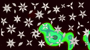 Raster - stok. Suluboya, elle çizilmiş. Vadinin çiçekleri siyah renklerde. Taslak arkaplan deseni.