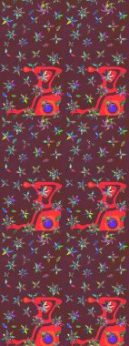 Çiçek deseni. Raster güzel kumaş deseni çiziyor. Renkli Bahar Teması eskiz kalıbı. Düz Çiçek Elementleri Tasarımı.