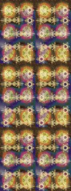 Kar taneleri radyal kahverengidir, nötr ve bej renklidir. Renkli arka planda güzel kar taneleri. Raster illüstrasyonu..