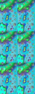 Küçük renkli çiçekler. Küçük çiçekte güzel bir desen. Moda baskıları için zarif bir şablon. Çiçekli yaz çiçekleri. Robot resim. Motley illüstrasyonu.