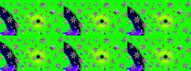 Renkli Bahar Teması eskiz kalıbı. Güzel kumaş deseni. Raster illüstrasyonundaki çiçek desenli çizim. Düz Çiçek Elementleri Tasarımı.