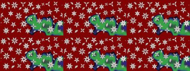 Tropik çiçekler. Kırmızı ve nötr renklerde çiçekler. Gömlek çizimi Arkaplan Deseni.