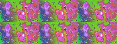 Organik motif arka planı. Raster illüstrasyonu. Çizim kalıbı. Ultraviyole kumaş deseni.