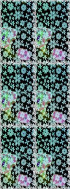 Raster illüstrasyonunda kusursuz çiçek deseni. Suluboya tarzında siyah ve nötr renkler üzerine çiçekler.