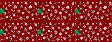 Raster düz çiçek çizim deseni. Hediye ambalaj kağıdı, tebrik kartları, posterler ve pankart tasarımı. Kırmızı ve nötr renkte çiçekler.