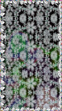 Çiçeksiz desenli, suluboya elle çizilmiş elementler. Parlak renkli fantezi çiçekleri, yapraklar, gri renkli tomurcuklar.