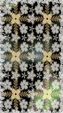 Gri ve siyah renkli parlak çiçekli halı desenli..