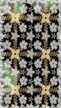 Siyah ve gri renkli çiçekler. Raster illüstrasyonunda kusursuz çiçek deseni.