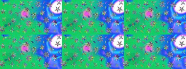 Renkli Bahar Teması eskiz kalıbı. Çocuk stili. Çiçekli eskiz arkaplanı. Düz Çiçek Elementleri Tasarımı.