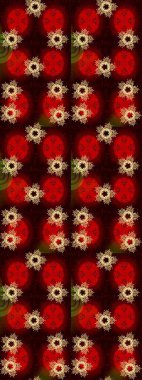 Kırmızı ve kahverengi renkler üzerine tasarım. Raster kış deseni. Çiçek Elementleri 'nin soyut geçmişi. Raster illüstrasyonu.