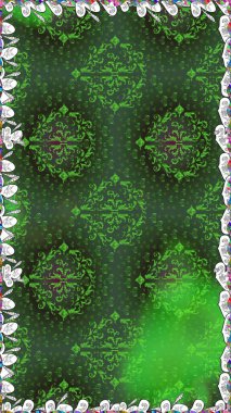 Çiçek kolajı. Çiçek arkaplan. Doğa. Raster deseni. Küçük çiçekte güzel bir desen var. Çiçek kompozisyonu. - Yeşil çiçekler.