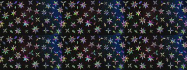 Raster illüstrasyonu. El çizimi çiçekli soyut çizim kalıbı. Gri renkli çiçekler.