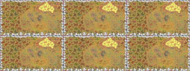 Kusursuz. Raster illüstrasyonu. Sarı ve kahverengi arka planda kelebek. Davet, kart, yazdırma için basit kadınsı desen.