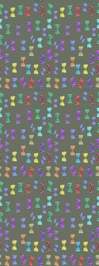 Raster illüstrasyonu. Duvar kağıdı için böcek dokusunun tekrarı. Bahar Kelebeği teması. Gri ve nötr lekeli güzel bir kelebek kumaşı..