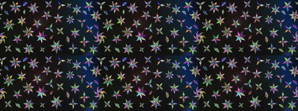 Raster illüstrasyonu. El çizimi çiçekli soyut çizim kalıbı. Gri renkli çiçekler.