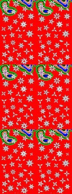 Nazik romantik baskı. Bahar mevsimi. Kırmızı ve nötr renklerde çiçekler. Raster güzel bir çiçek deseni çizmiş. Tatil havası..