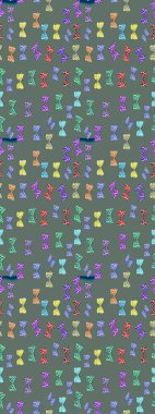 Tekstil, duvar kâğıtları, web sayfası arkaplanları ve yüzey dokuları için mükemmel. Tarafsız ve mavi renklerde sevimli kelebek çizimi. Raster illüstrasyonu. Tropikal temada kelebek çiçek deseni.