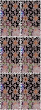 Kusursuz bir geçmişi var. Raster illüstrasyonu. Miles Fleur, süslü püslü bir süs. Tomurcukları papatya çiçekleri olan sevimli bir çiçek deseni. Kumaş, tekstil, duvar kağıdı baskısı için. Antika retro tarzı.