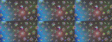 Gri ve mavi renkte çiçekler. Çizim çiçek deseni duvar kâğıdı olarak kullanılabilir. Raster illüstrasyonu.