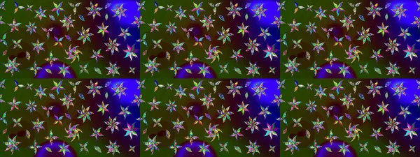 Küçük renkli çiçekler. Motley illüstrasyonu. Küçük çiçekte güzel bir desen. Moda baskıları için zarif bir şablon. Çiçekli bahar çiçekleri.