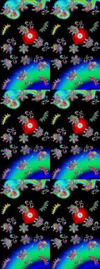 Raster resim. Raster kar taneleri desen. Renkli arka plan üzerinde raster sevimli kar taneleri.