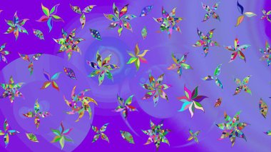 Raster çiçek desenleri çiziyor. Vadinin çiçekleri menekşe renklerinde.