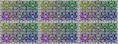 Renkli Bahar Temalı Kusursuz Arkaplan. Çocuk stili. Çiçekli, kusursuz bir arkaplan. Düz Çiçek Elementleri Tasarımı.