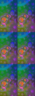 Organik motif arka planı. Raster illüstrasyonu. Ultraviyole kumaş deseni. Çizim deseni.