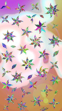 Küçük çiçekteki sevimli çiçek deseni. Güzel kumaş deseni. Güzel karalamalı çiçek desenli çizim. Raster illüstrasyonu.