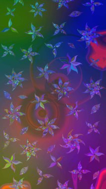 Nazik, narin çiçek arkaplanı. Mor ve mavi renkte çiçekler. Raster çiçek desenli ve çiçekli..