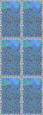 Bahar ve yaz tropikal kelebeklerin mavi renklerde kusursuz desenleri vardır. Kelebek gölgeleri ve siluetler. Raster illüstrasyonu. Kumaş, kağıt, ambalaj için uygun.