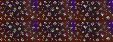 Robot resim. Küçük çiçekte güzel bir desen. Çiçekli yaz çiçekleri. Moda baskıları için zarif bir şablon. Küçük renkli çiçekler. Motley illüstrasyonu.