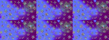 Raster illustration. On violet and purple colors. Sketch pattern in vintage style with bouquets of flowers.