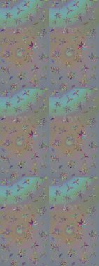 Klasik taslak çizimi. Raster çiçek izi. Çiçek grisi ve bej çizim deseni. Raster Yumuşak kumaş deseni.