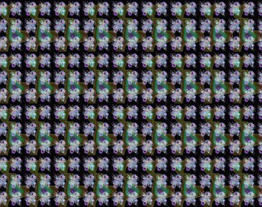 Raster illüstrasyonu. Robot resim. Şirin çiçek elementleri. Siyah ve yeşil renkte çiçekler.