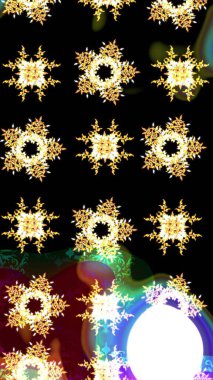 Kış kar taneleri, raster arka plan. Yüzey için tekrarlanan doku, ambalaj kağıdı, siyah, kahverengi ve beyaz renkler üzerine kar tanesi.