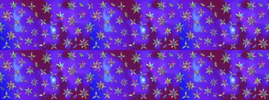 Düz Çiçek Elementleri Tasarımı. Güzel kumaş deseni. Renkli Bahar Teması eskiz kalıbı. Raster illüstrasyonunda çiçek deseni çizimi.